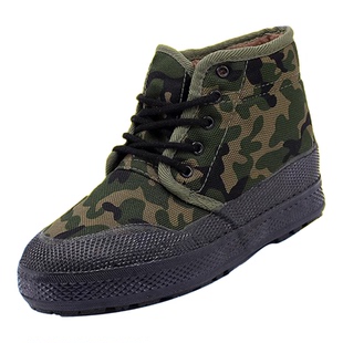 高帮解放鞋男棉鞋冬季加绒加厚保暖耐磨工地胶鞋男款迷彩劳保鞋女