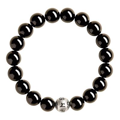 【100%官方正品】天然黑曜石手串