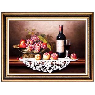 餐厅装饰画饭厅背景墙画欧美式正品油画肌理壁画餐桌墙面墙壁挂画