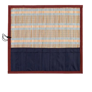 36cm大号毛笔帘卷笔袋竹制毛笔笔帘古风带多个口袋书法文房培训班