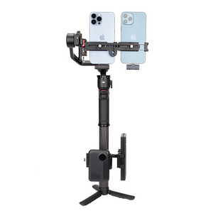 芯鲜旋风6号移动直播稳定器延长杆支架中轴扩展充电宝卡夹适用RS4大疆RS3Mini智云浩瀚MT2改装手机云台多机位