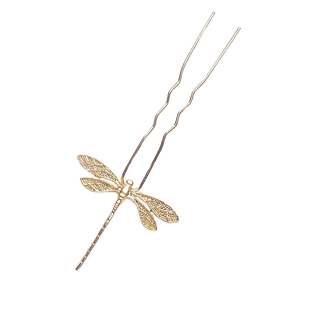 古风发簪合金蜻蜓小发钗diy饰品汉服百搭u钗古典发饰头饰步摇材料