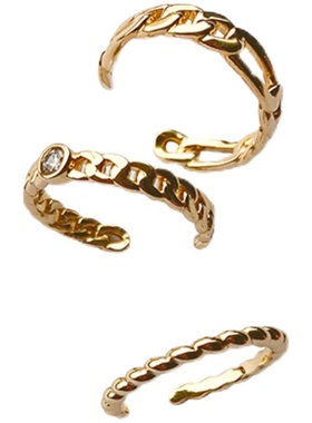 张子萱同款三层链条戒指叠戴组合