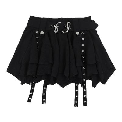 亚比黑色半身裙哥特辣妹打歌服裙