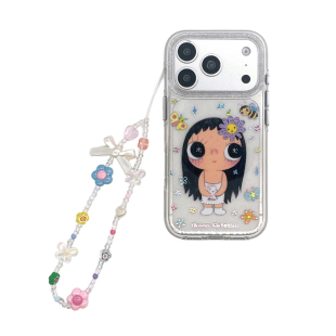 kaia元气少女心小玉yuy闪粉适用苹果17promax手机壳iphone16pro新款13女14pro带链条15pro全包透明防摔手机套