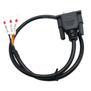 3芯串口线RS232线单头DB9公头母头线0.3平方焊接235脚出线 纯铜