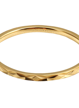 钛钢冷淡风切面细圈戒指不褪色