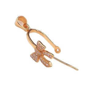 S925纯银平安扣夹扣镀18K黄金色玉扣 DIY配件翡翠吊坠扣大号银饰