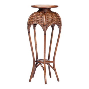 长青堂藤编花架阳台中式多层可移动花盆架客厅室内落地盆栽置物架