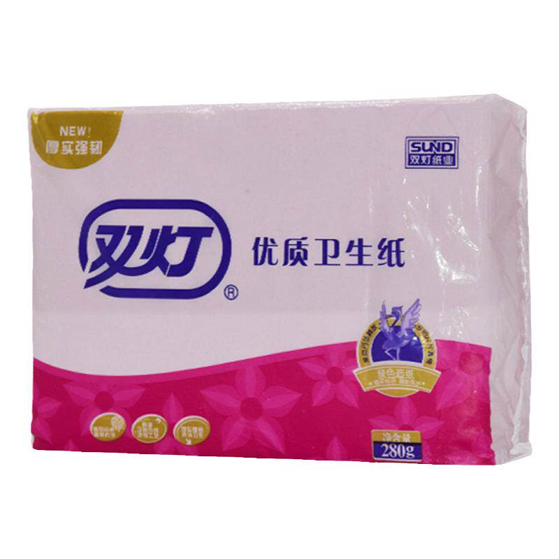 双灯平板卫生纸30包家用红色厕纸