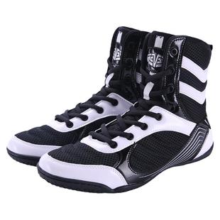 高帮男女同款儿童拳击鞋专业训练比赛散打格斗搏击深蹲硬拉摔跤鞋