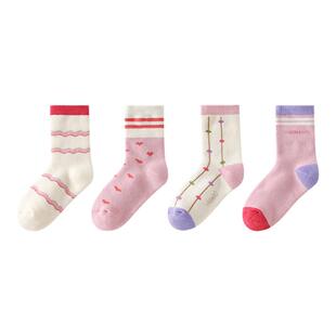 英氏女童加厚袜子冬季10A抑菌消臭儿童长筒袜2025保暖男童地板袜