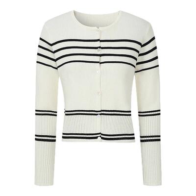 GCRUES条纹开衫女2025春夏薄款