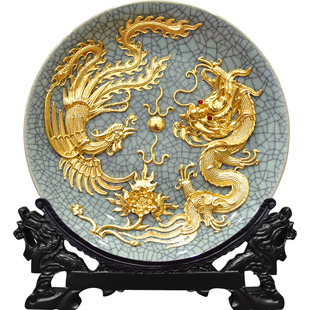 2024年龙年吉祥物龙凤工艺品摆件客厅玄关装饰品公司礼品定制实用