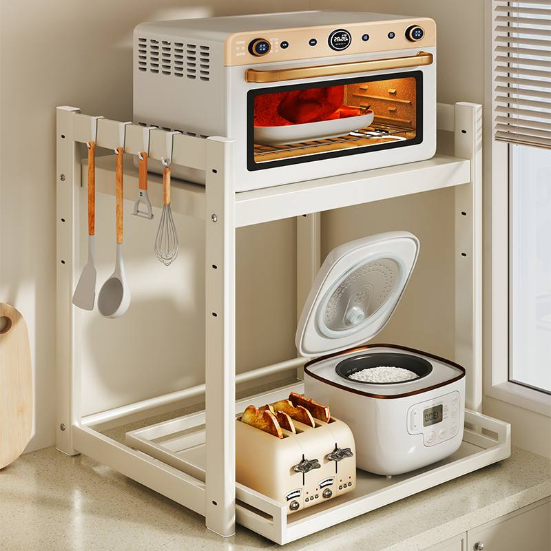 帅仕微波炉置物架厨房台面多功能烤箱支架桌面电饭煲电器收纳申恒