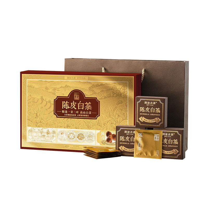 茶妈妈陈皮白茶小方片礼盒装180g