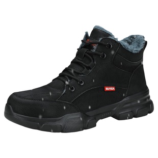 古伊萨劳保鞋男款士冬季加绒防砸防刺穿加绒软底钢头钢板工作棉鞋