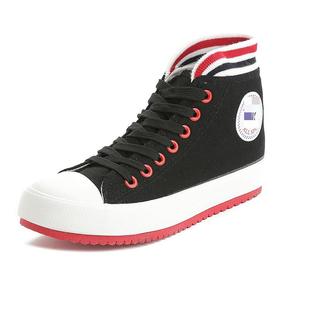 15春季女孩帆布鞋子11高帮13中学生运动板鞋12岁女大童40码休闲鞋