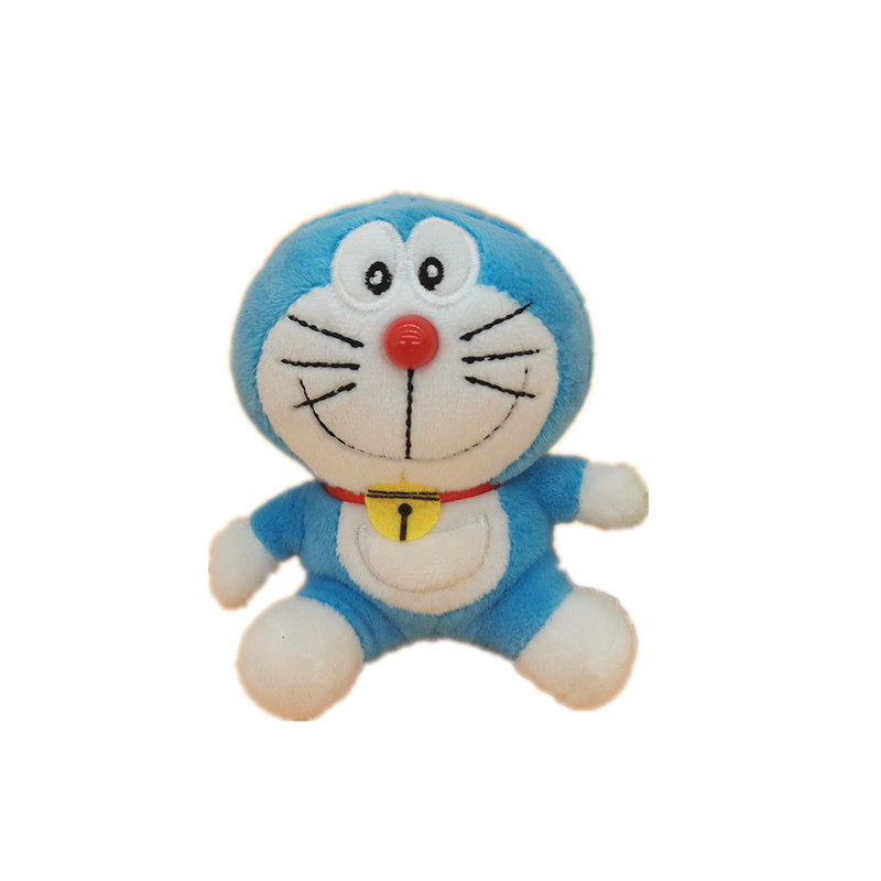 正版机器猫叮当猫钥匙扣毛绒挂件多啦A梦蓝胖子饰品情侣挂件车挂