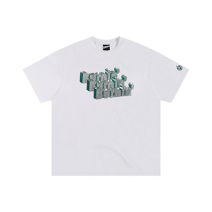 BURNIN*立体logo珠片绣T恤纯棉休闲风潮流宽松短袖男款2026新款