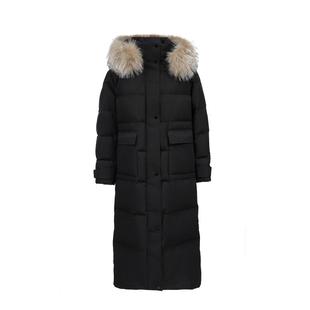 v区绫致Vero Moda羽绒服25冬90白鸭绒宽松长款连帽可拆毛领羽绒