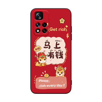 适用于红米Note11Pro红色手机壳