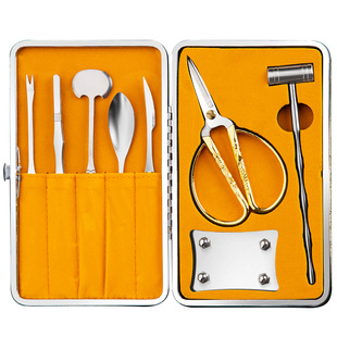 家用吃蟹工具剥螃蟹神器拆大闸蟹专用剪刀蟹八件礼盒蟹针蟹钳套装