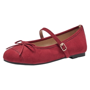 热风平底浅口单鞋女鞋2026年春季新款时尚玛丽珍鞋子通勤小皮鞋