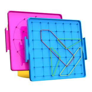 钉子板学具一年级小学数学丁字板教具双面钉板几何图形创意二年级