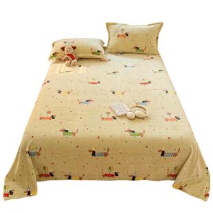 紫罗兰2025时尚卡通风高克重牛奶绒床单冬季加厚学生宿舍保暖床单