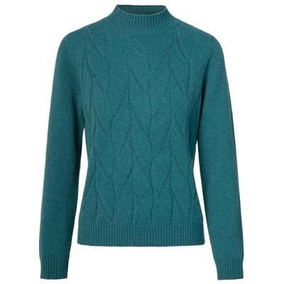 皮皮狗半高领移针提花羊绒衫