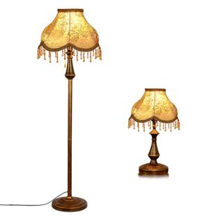 欧式客厅落地灯轻奢复古沙发旁边美式法式立式高级感卧室床头台灯