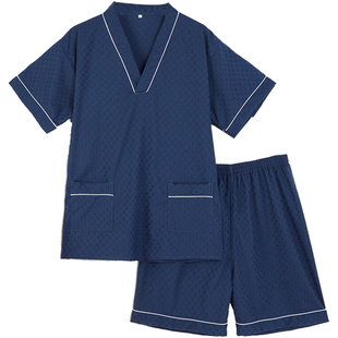 高档汗蒸服男夏温泉浴袍足浴客人睡衣洗浴中心汤泉SPA按摩桑拿服