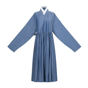 【观止织造｜岛屿】明制汉服贴里人棉牛仔蓝蓬蓬裙日常文艺风森系
