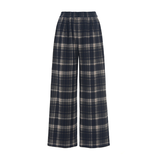 【镇店裤王】wana try格纹时髦厚款直筒裤25秋冬新款韩系休闲裤女