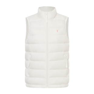 POLOWALK女式排骨羽绒马甲2025冬季新品简约百搭立领90鸭绒马甲