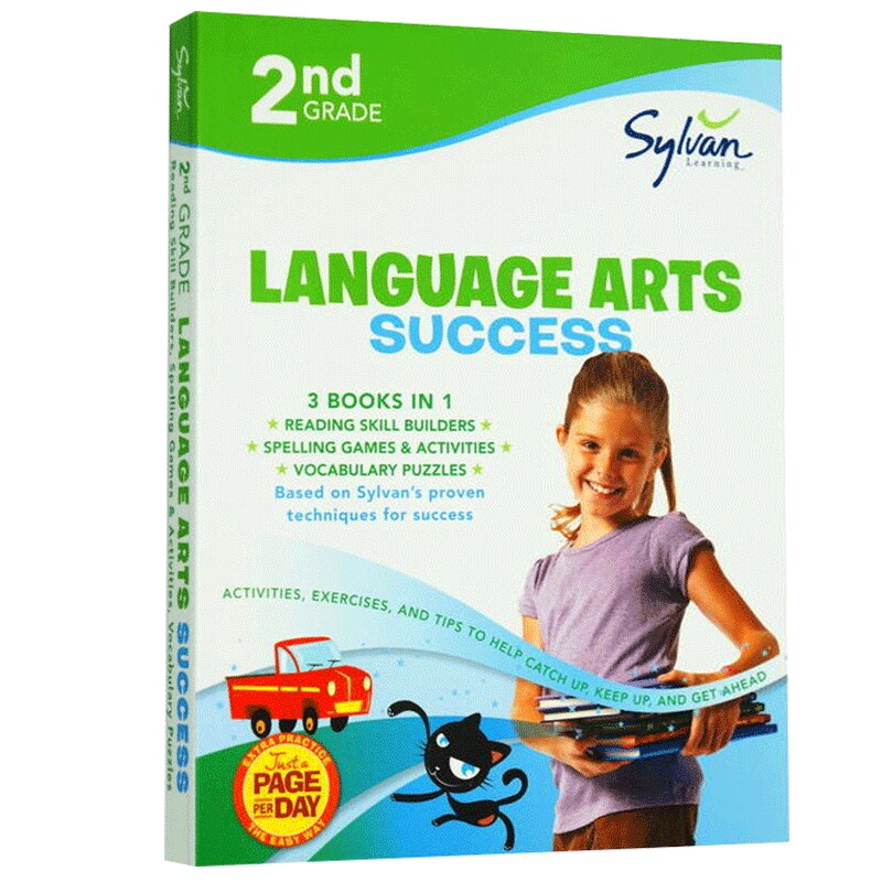 美国小学二年级语言艺术 Second Grade Language Arts Success 正版 语文练习册英文原版英语拼写+词汇+阅读能力 英文版进口书籍