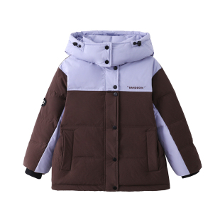 半度闲儿童工装羽绒服洋气冬装中大童女孩加厚白鸭绒外套