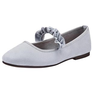 热风平底单鞋女款2025年夏季新款百搭浅口女鞋子一字形玛丽珍鞋