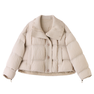 ERAL艾莱依短款羽绒服女立领面包服休闲保暖时尚潮流外套高级感