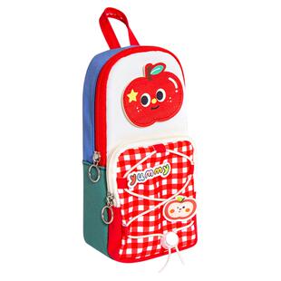 撞色小书包！女孩小学生苹果笔袋小众不撞款高颜值铅笔盒