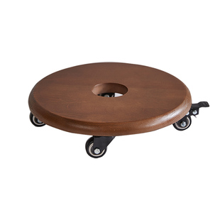 榉木花盆托盘万向轮加厚实木移动带轮底座水缸酒罐底托承重花托