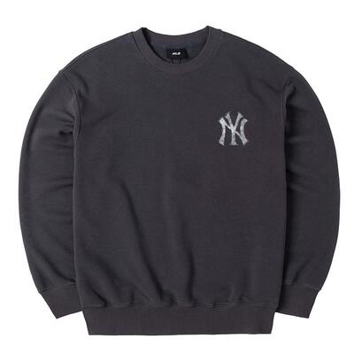 MLB男女情侣圆领卫衣新款炭灰色