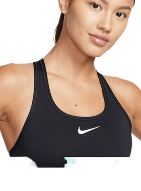 Nike耐克SWOOSH运动内衣女中强度支撑速干衬垫BRA胸衣DX6822-010
