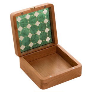 放手串的收纳盒实木小盒子水晶文玩手镯沉香高档精致原创烤花玻璃