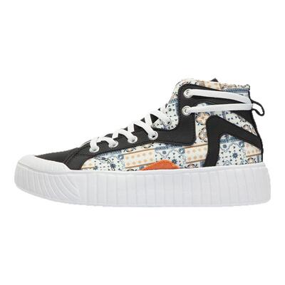 361°女运动鞋秋季时尚高帮帆布板鞋轻便透气百搭休闲鞋582236603