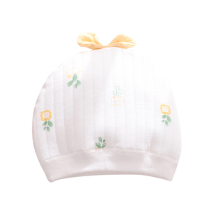 新生婴儿儿帽子秋冬季0到3个月护卤门夹棉薄棉新刚出生宝宝小胎帽