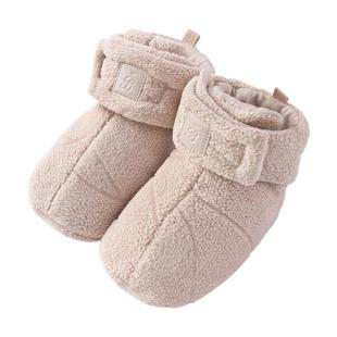 babylove婴儿脚套秋冬奥粒绒保暖小袜子宝宝外出鞋套百搭毛绒袜套