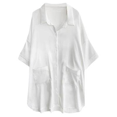 冰丝睡裙女带胸垫男友风衬衫睡衣