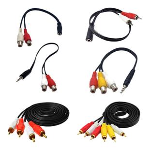 音频转换线红白插头av线3.5mm莲花公转母口电视机顶盒音箱转接aux